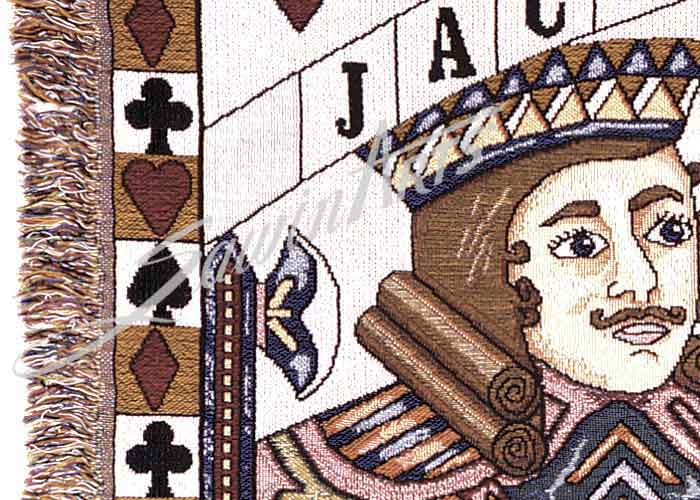 Detail view of Tapestry Coverlet