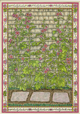 Hollyhocks by Pamela Sawin
